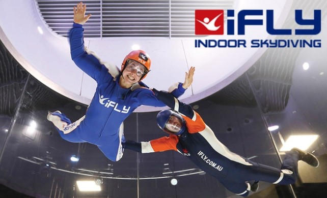 iFLY Indoor Skydiving – Downunder: 2 ($69) or 4 Flights for 1 Person ($119), or Family Pkg with 10 Flights ($289)