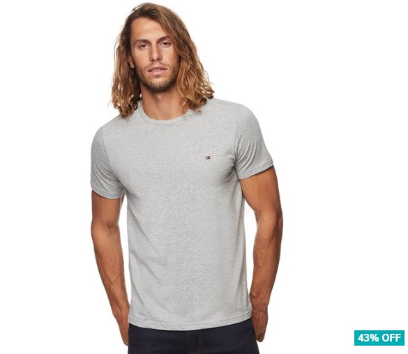 43% OFF Tommy Hilfiger Men’s Flag Crew Tee / T-Shirt / Tshirt – Grey Heather $28 (Don’t pay $49.95)