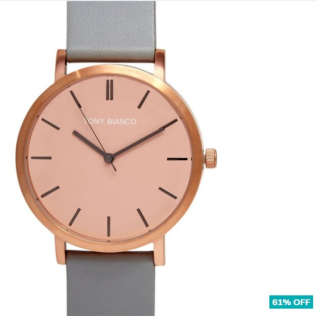 Tony Bianco Women’s 42mm Watkin Leather Watch – Rose Gold/Peach/Grey $49.99 (Don’t pay $129.95)