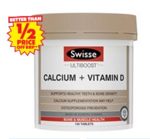 Swisse Ultiboost Calcium + Vitamin D 150 Tablets $11.99