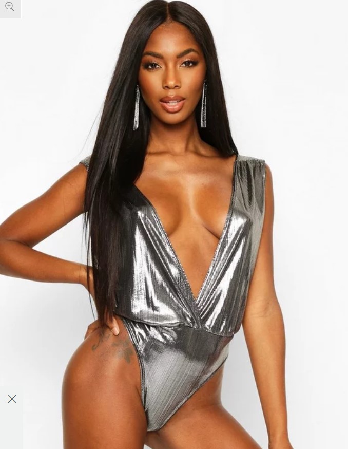 Metallic Plunge Neck Bodysuit £9.60