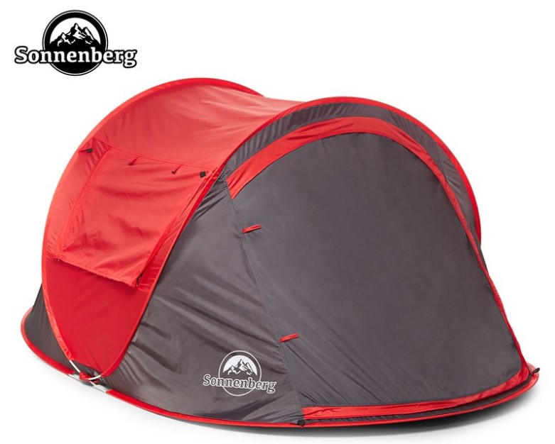 Sonnenberg 2-Person Pop-Up Tent – Grey/Red $48