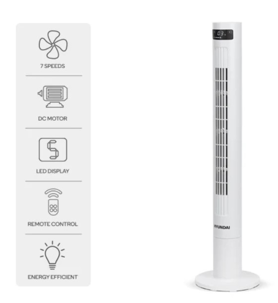Hyundai DC Motor Extra Slim Tower Fan $119.99