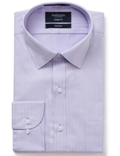 EURO TAILORED FIT HERRINGBONE SELF STRIPE SHIRT $59.95