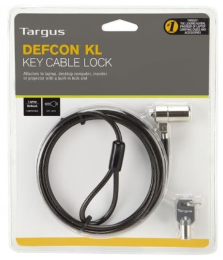 Targus Defcon KL Laptop Cable Lock, 1.8m Vinyl Coated Security Cable With 2 Keys ASP48AU $19.00