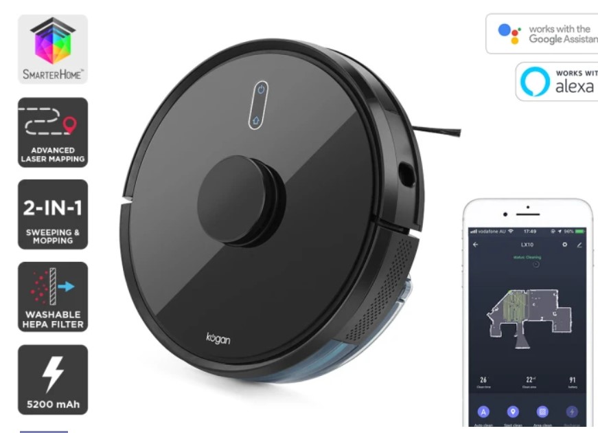 Kogan SmarterHome™ LX10 Robot Vacuum with Mopping Function $399.99 (Was $549.99)