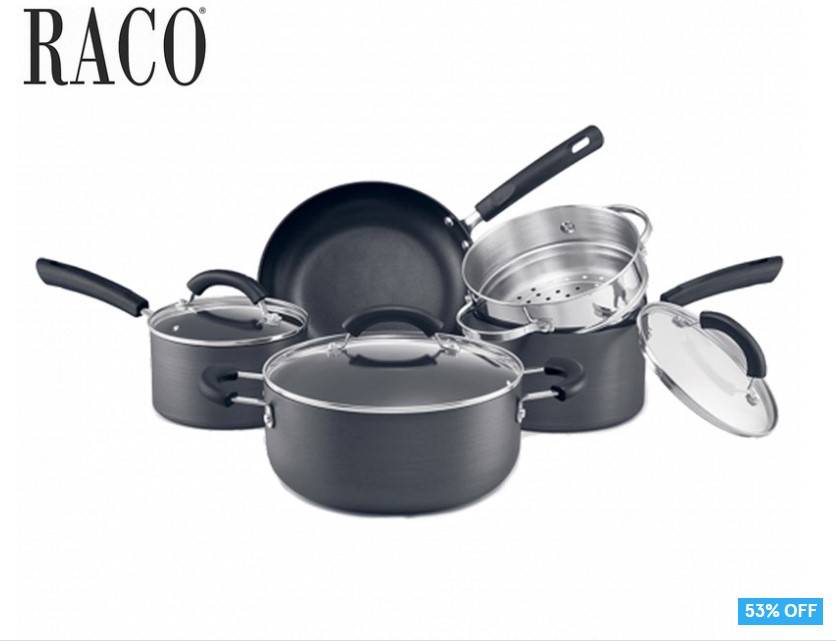 RACO 5 Piece Metropolis Hard Anodised Non Stick Cookware Set $129 (Don’t pay $279.95)