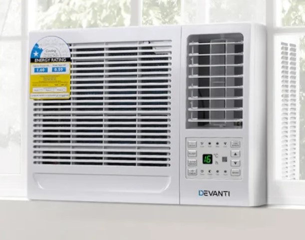 Devanti 1.6kW Window/Wall Air Conditioner Portable Air Conditioners Cooler w/o Reverse Cycle Cooling Only 3 Speeds Swing Timer Mode Home Office $305.95