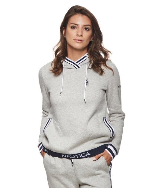 Nautica Women’s Heritage 1983 Crossover Hoodie – Grey Heather $74.99