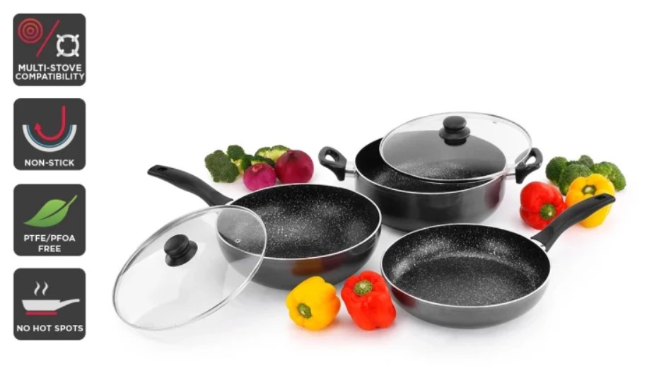 Ovela 5 Piece BlackStone Non-Stick Induction Cookware Set $49