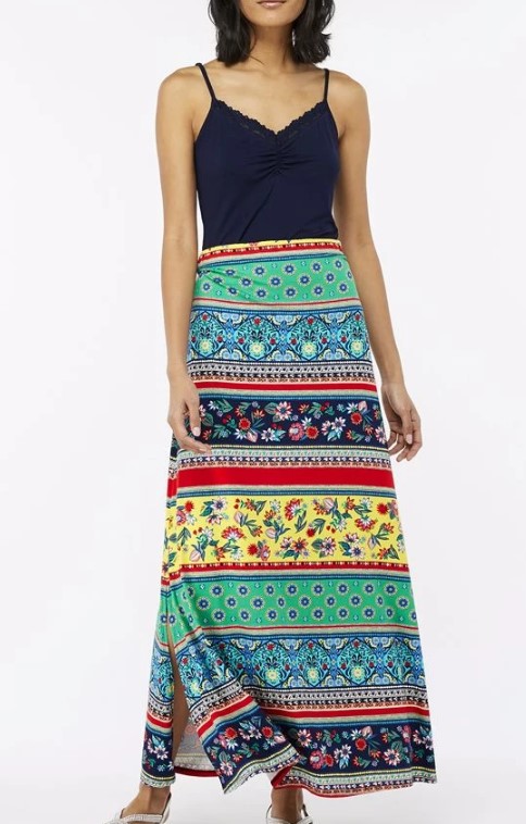 Monsoon Niquita Print Maxi Skirt Yellow $34.99 (RRP$89)