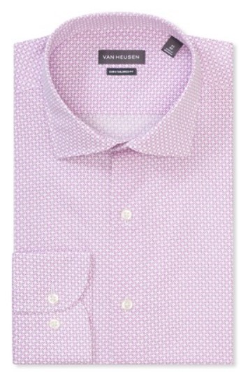 EURO TAILORED FIT SHIRT PINK GEOMETRIC DIAMONDS $69.95