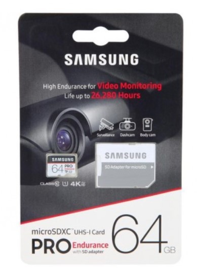 Samsung Pro Endurance 64GB Micro SDXC Card with Adapter 100MB/s U1 MB-MJ64GA $35.00 (RRP$59.00)