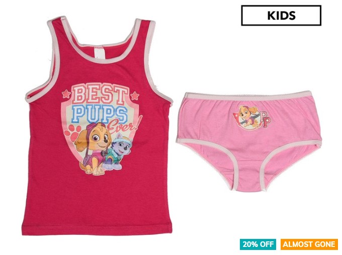 Paw Patrol Kids’ Singlet & Brief Set – Red/Pink $7.99 (RRP$9.99)