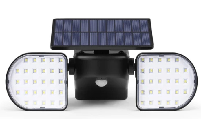 Solar Powered Motion Sensor Dual Head LED Flood Light (2000mAh) $29