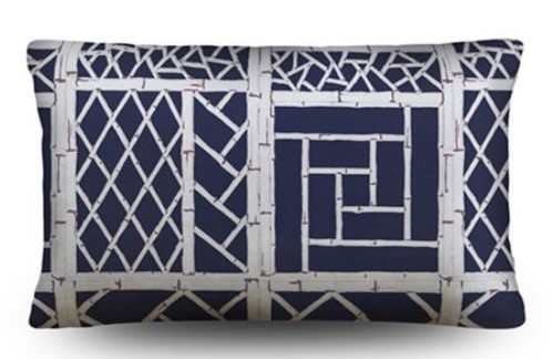 Stuart Membery Home Trellis Storm Blue Lumbar Cushion $132.00