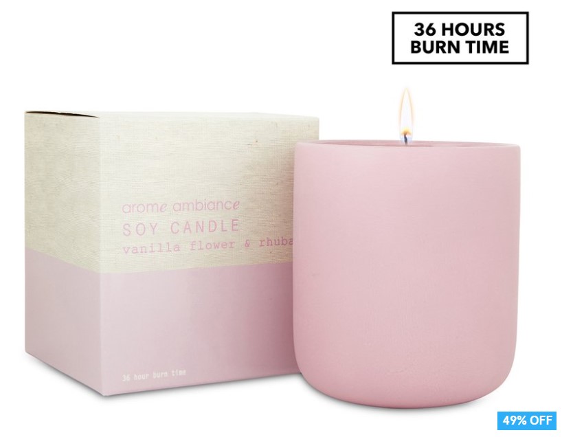 Arome Ambiance Ceramic Soy Candle – Vanilla Flower And Rhubarb $9.99 (Don’t pay $19.95)