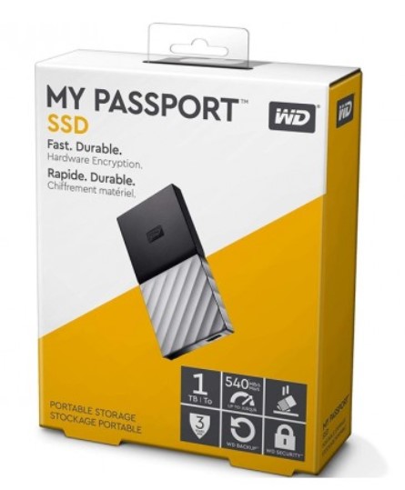 Western Digital WD 1TB My Passport SSD Portable USB Type-C 3.1 Black-Gray WDBKVX0010PSL-WESN $249.00