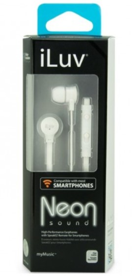 iLuv Neon Sound High-performance Earphone With In-line Remote For Smartphones White iEP336WHT $15.00 (RRP$39.00)