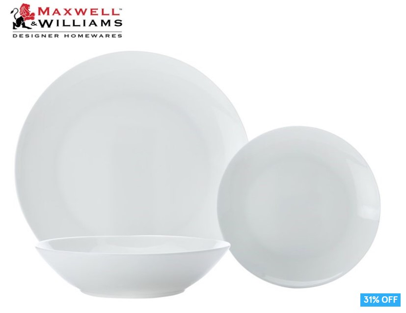 Maxwell & Williams 18-Piece Cashmere Resort Coupe Dinner Set – White $149 (Don’t pay $219)