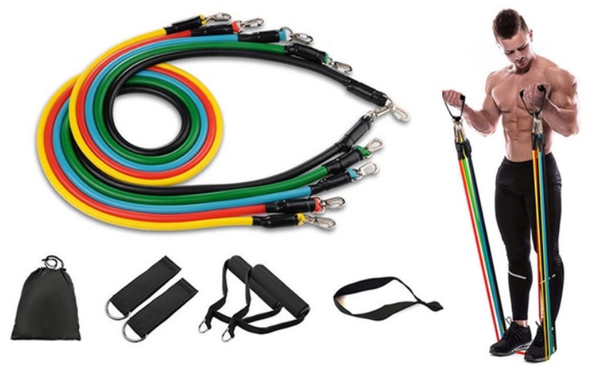 11-Piece Fitness Resistance Band Set: One ($26.95) or Two ($44.95)