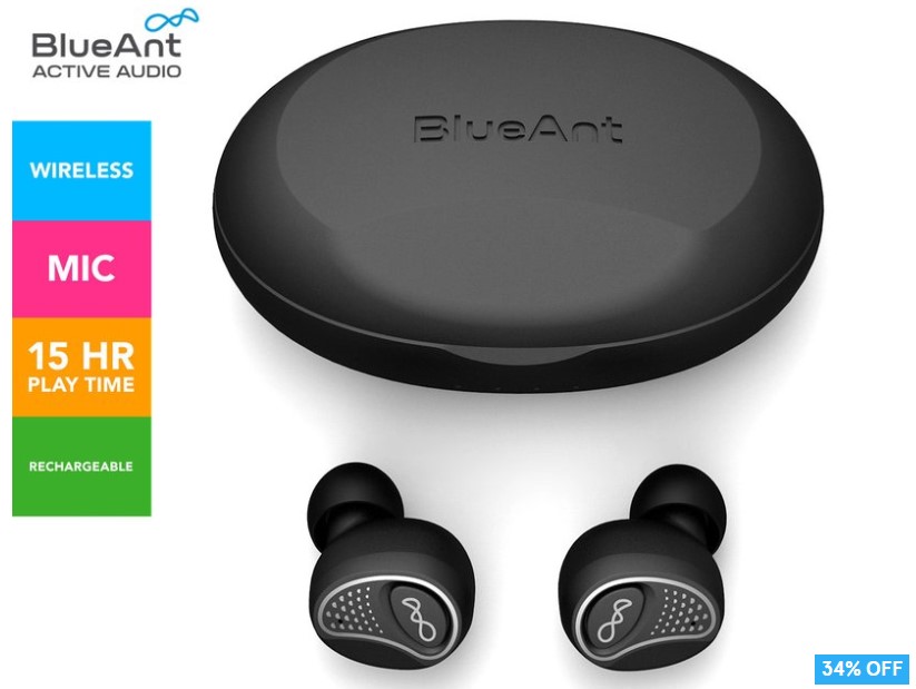 BlueAnt Pump Air Wireless Earbuds – Black $88 (Don’t pay $134.85)