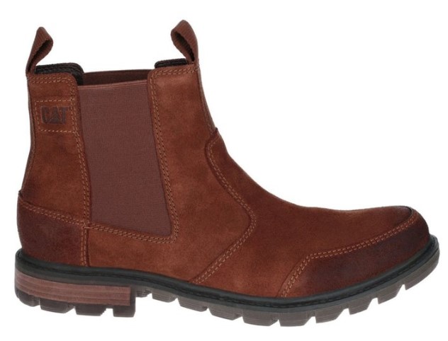 CAT Men’s Economist Leather Chelsea Boots – Rust $59