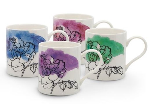 S & P Watercolour Mug 360ml Set 4pce $10.00 (RRP:$40.00)