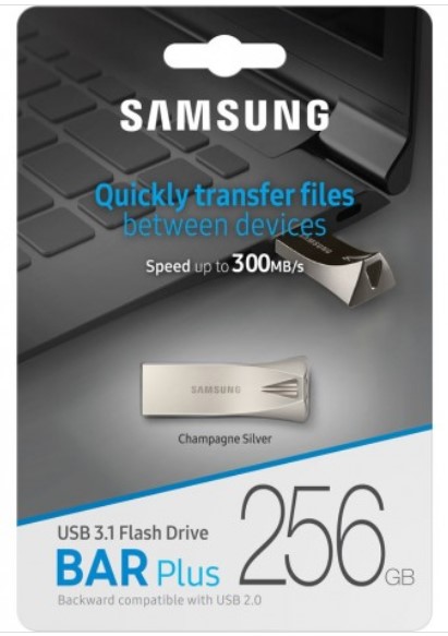 Samsung Bar Plus 256GB USB 3.1 Flash Drive 300MB/s Champagne Silver MUF-256BE3 $89.00 (RRP$149.00)