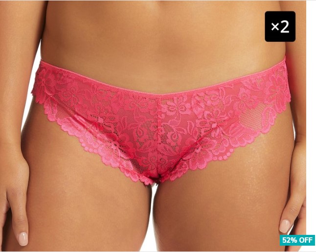 2 x Kayser Women’s Brazilian Briefs – Sunkist Coral $9.98 (Don’t pay $20.92)