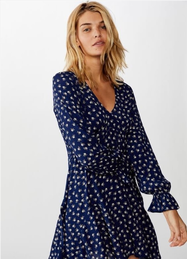 Woven Pepa Long Sleeve Mini Dress $22.48 (RRP: $44.99)