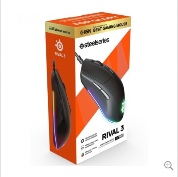 SteelSeries Rival 3 RGB Gaming Mouse SS-62513, TrueMove Core Optical Sensor, 6 Programmable Buttons $59.00 (RRP:$99.00)