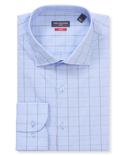 VAN HEUSEN SLIM FIT SHIRT BLUE CONTRAST WINDOW CHECK  Now $49.00 (Was $69.95)