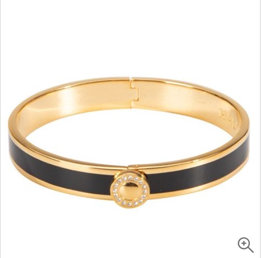 Halcyon Days Sparkle Button Black & Gold Hinged Bangle $79.00 (RRP:$270.00)