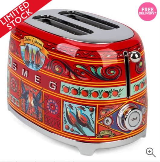 Smeg Dolce & Gabbana Sicily Is My Love Two Slice Toaster $899.00