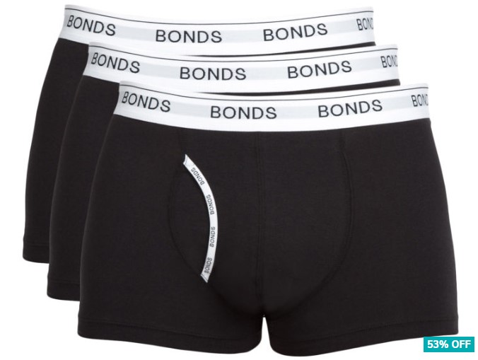 Bonds Men’s Guyfront Trunk 3-Pack – Black $29.95 (Don’t pay $64.95)