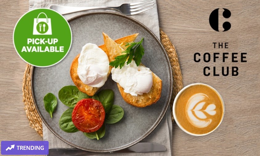 $6.80 for Eggs and Tomato on Toast with Large Coffee at The Coffee Club, Multiple Locations (Up to $16.90 Value)