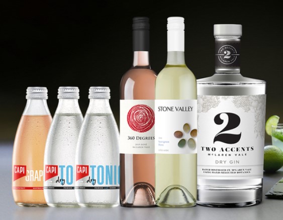 Dry Gin, Mixers and Bottles of Wine Combo Pack $99 (VALUED AT $160.09)