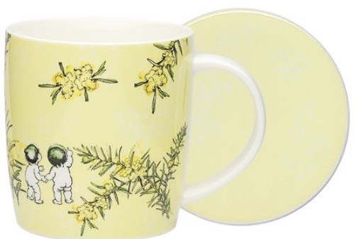 Ecology May Gibbs Yellow Wattle Mug & Coaster Set 2pce $8.00 (RRP:$20.00)