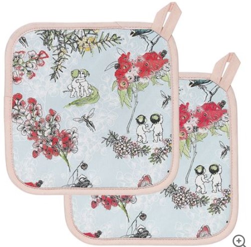 Ecology May Gibbs Blossom Pot Holders Set 2pce $6.00 (RRP:$13.00)