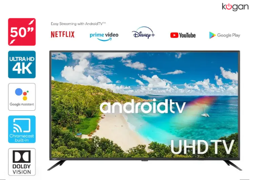 Kogan 50″ Smart HDR 4K UHD LED TV Android TV™ (Series 9, XU9210) $399 (Was $579.99)