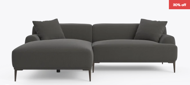 Seta 4 Seater Sofa with Chaise $1439 (RRP: $1799)