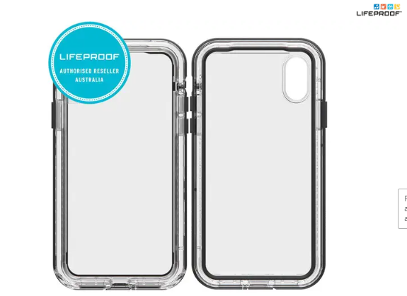 Lifeproof Next Case/Rugged Cover Drop/Dirt Proof for iPhone X/Xs Black/Crystal $75 (RRP: $84.95)