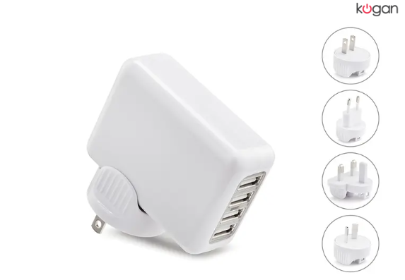 Kogan 4-Port USB Rapid Travel Charger $12.99 (Was $39)