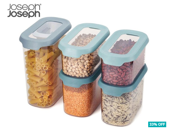 Joseph Joseph 5-Piece CupboardStore Food Storage Container Set – Opal/Clear $59.99 ( Don’t pay $89.95)