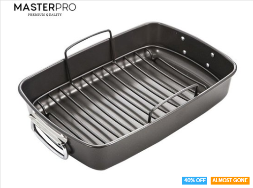 MasterPro 40×28.5cm Non-Stick Roaster w/ Rack $29.95 (Don’t pay $49.95)