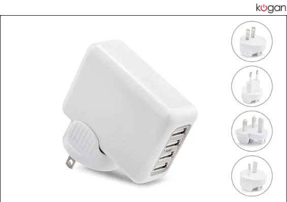 Kogan 4-Port USB Rapid Travel Charger $12.99 (Was $39)