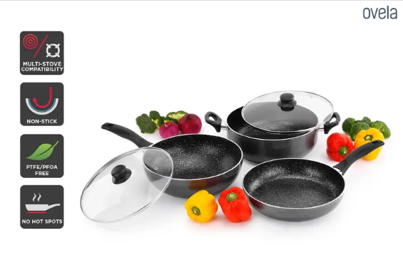 Ovela 5 Piece BlackStone Non-Stick Induction Cookware Set $99.99