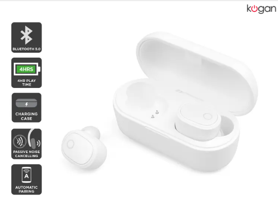 Kogan W6 True Wireless Earphones (White) $24.99 (Was $99.99)