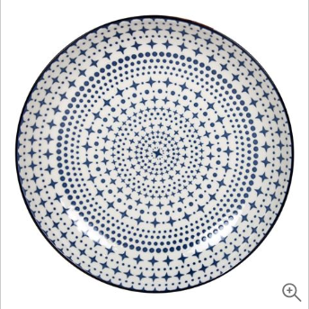 Gusta Out Of The Blue Flat Bowl Stars 21.5cm $7.00 (RRP: $15.00)